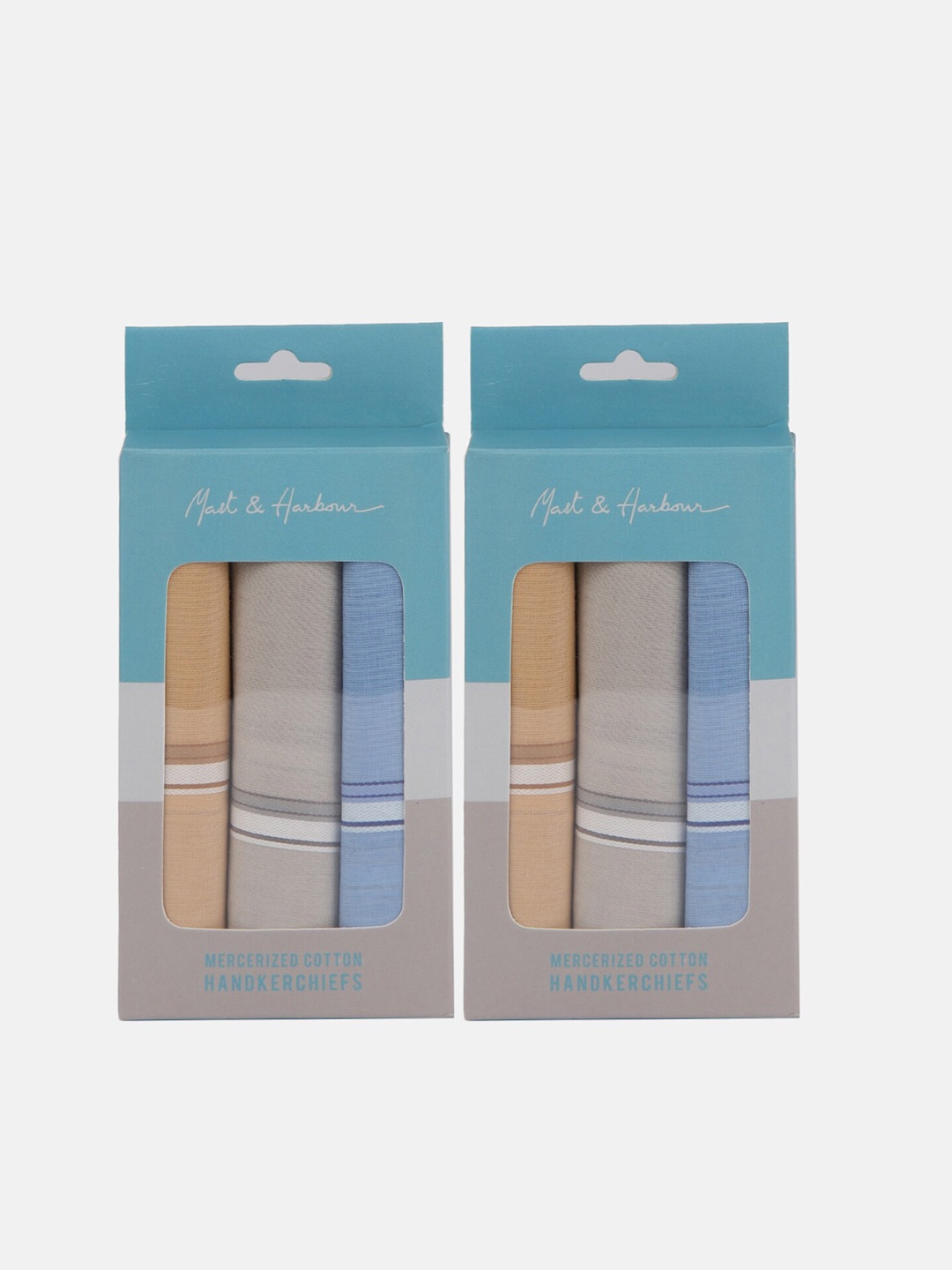 

Mast & Harbour Pack Of 2 Cotton Handkerchiefs, Beige
