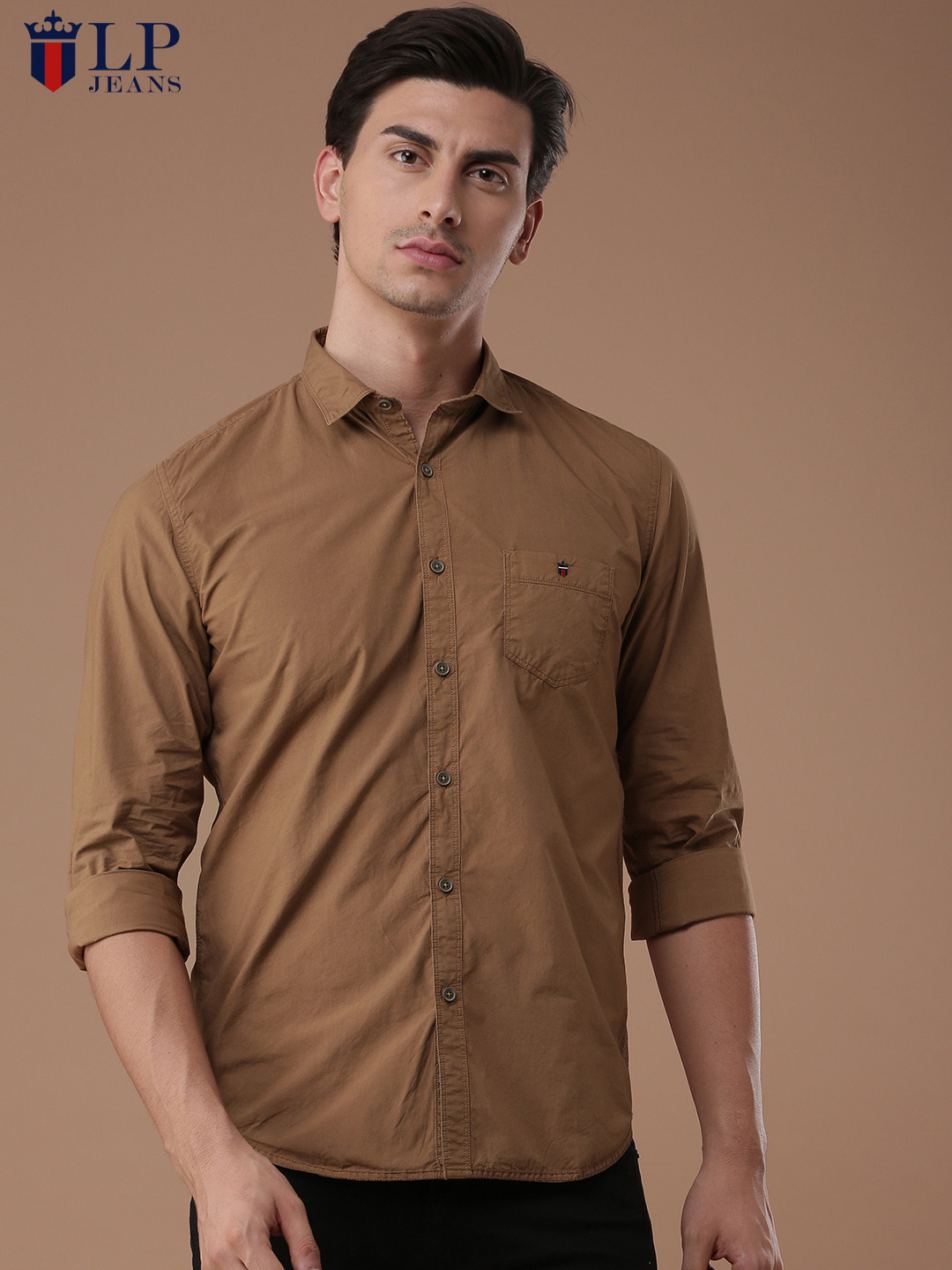 

Louis Philippe Jeans Men Brown Super Slim Fit Solid Casual Shirt