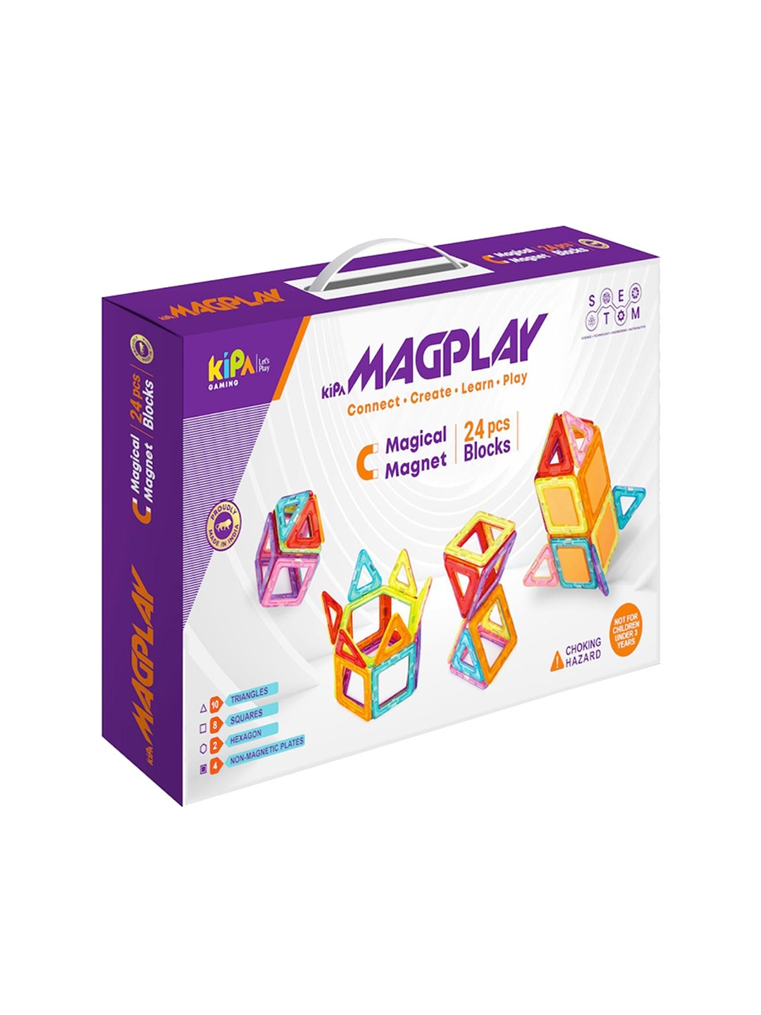 

KIPA Kids 24Pcs Magplay Magical Magnetic Blocks, Yellow