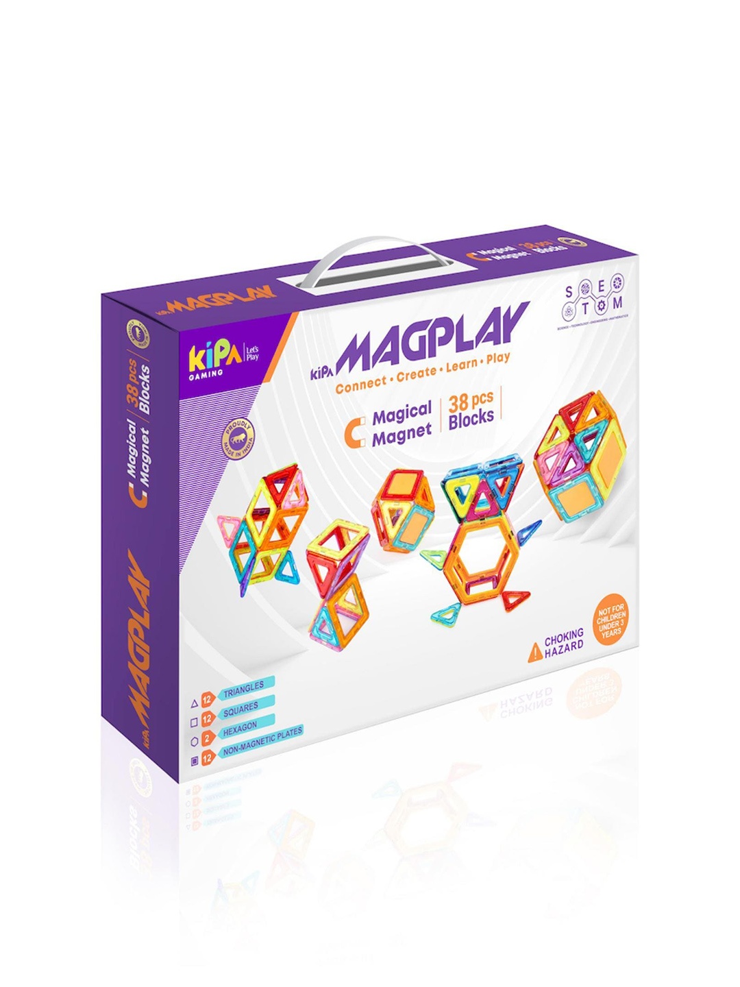 

KIPA Kids 38Pcs Gaming Magplay Magnetic Blocks, Red