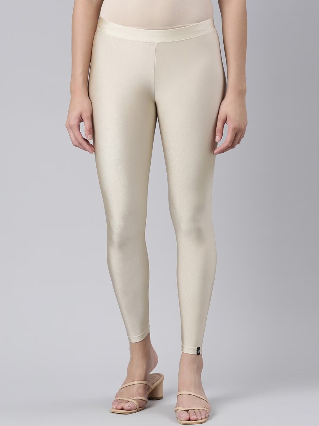 

TWIN BIRDS Shimmer Ankle Length Leggings, Cream