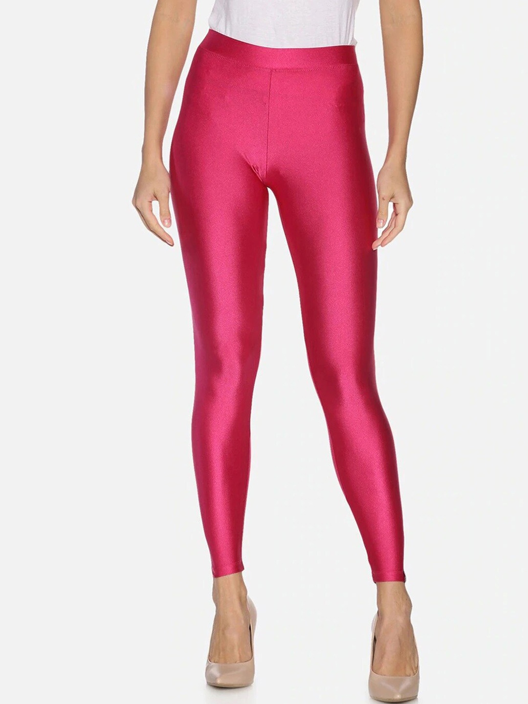 

TWIN BIRDS Shimmer Ankle Length Leggings, Fuchsia