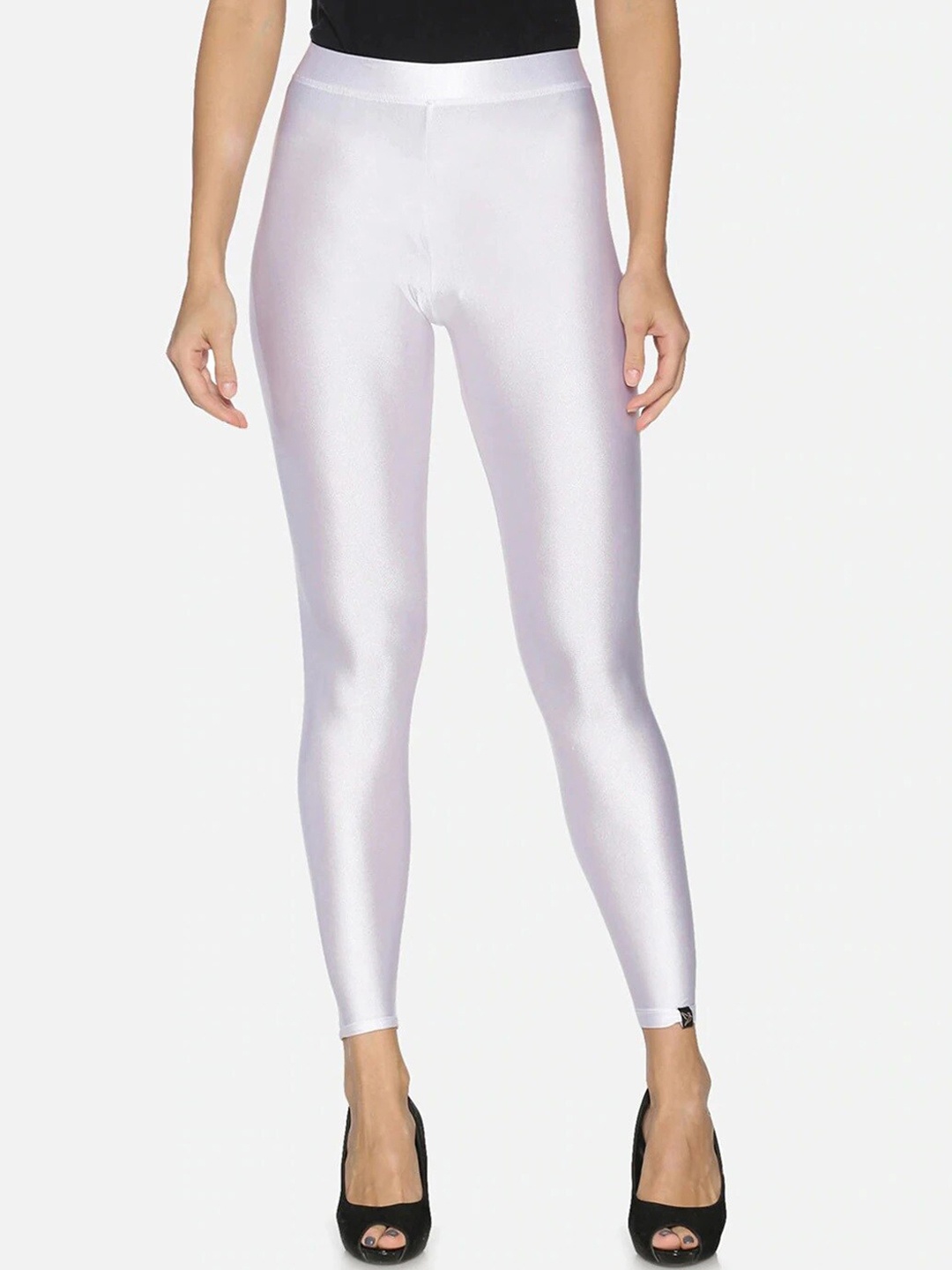 

TWIN BIRDS Shimmer Ankle-Length Leggings, White