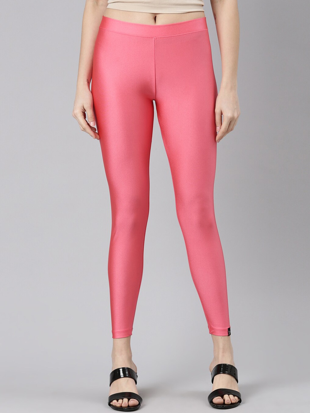 

TWIN BIRDS Shimmer Ankle Length Leggings, Peach