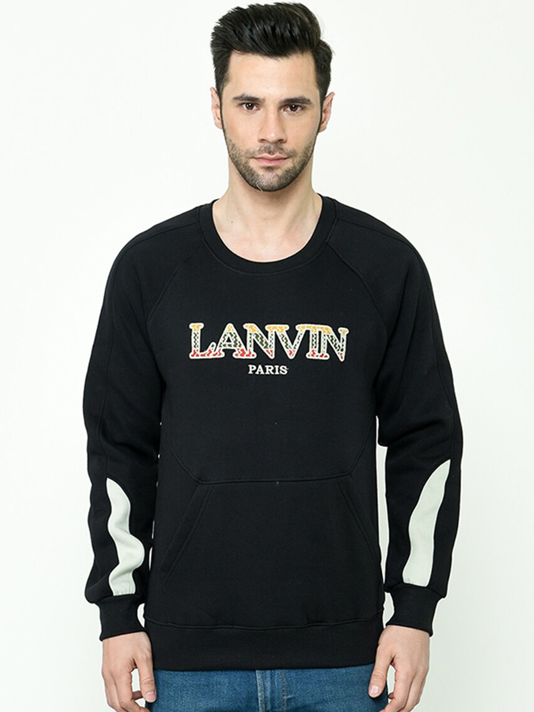 

Calizar Typography Printed Cotton Sweatshirt, Black