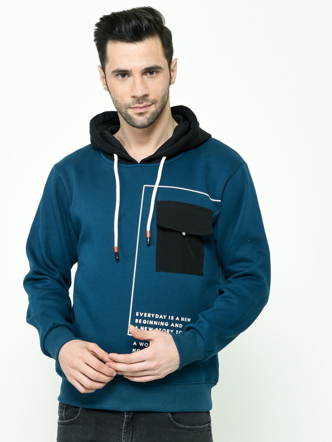 

Calizar Hooded Cotton Sweatshirt, Blue