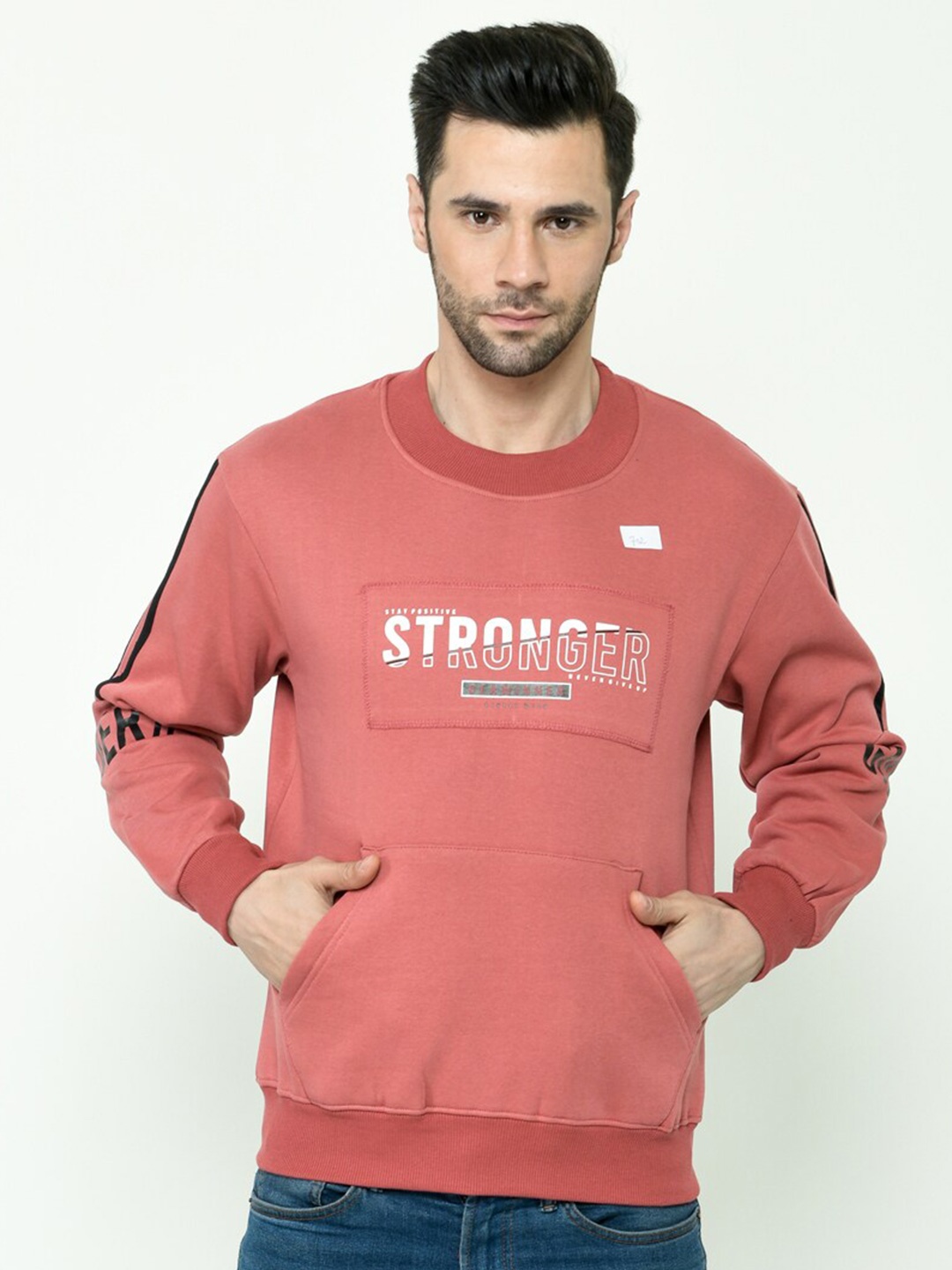 

Calizar Typography Printed Cotton Sweatshirt, Red