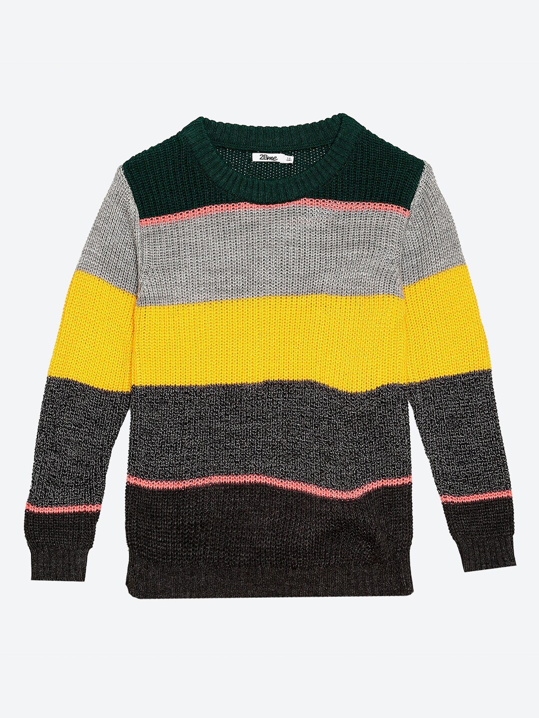 

2Bme Boys Striped Acrylic Pullover Sweater, Yellow