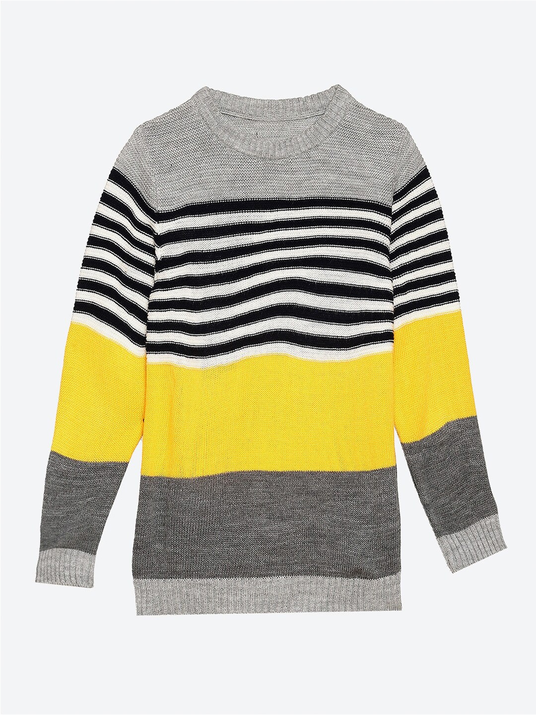 

2Bme Boys Striped Acrylic Pullover Sweater, Grey
