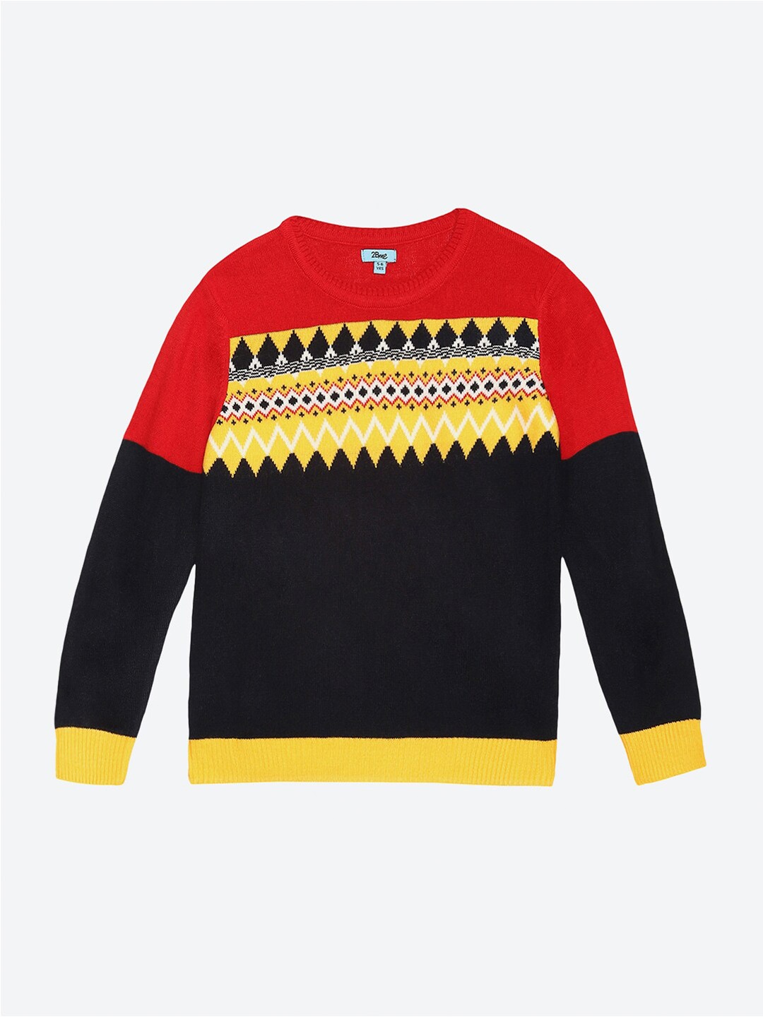 

2Bme Boys Fair Isle Printed Acrylic Pullover Sweater, Navy blue
