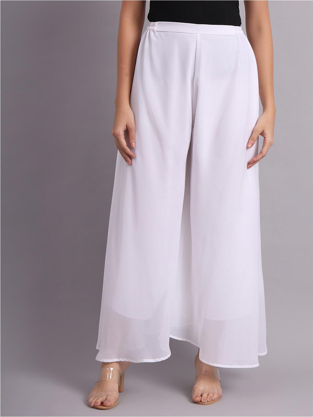 

Vastraa Fusion Flared Georgette Palazzos, White