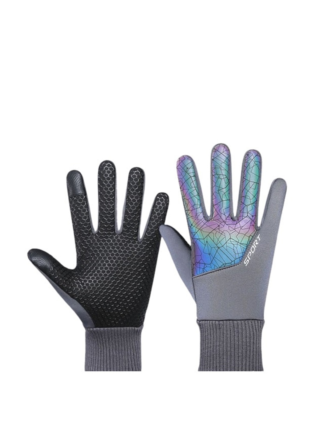 

Alexvyan Men Snow & Wind Proof Thermal Soft Riding Gloves, Grey