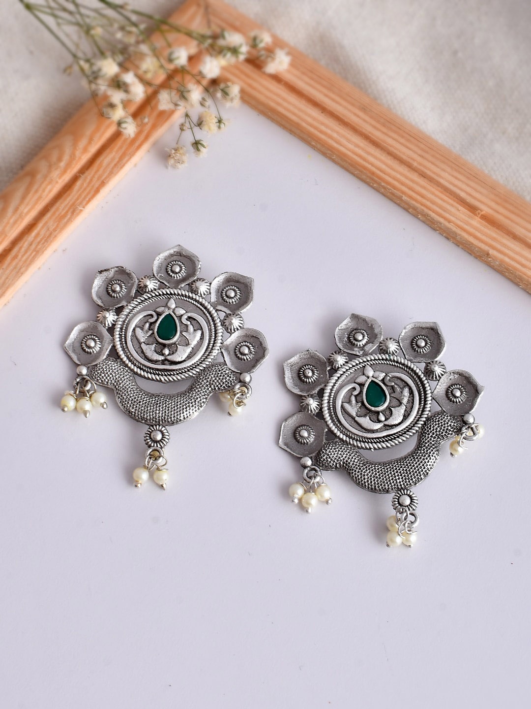 

DASTOOR Oxidise Silver Plated Drop Earrings