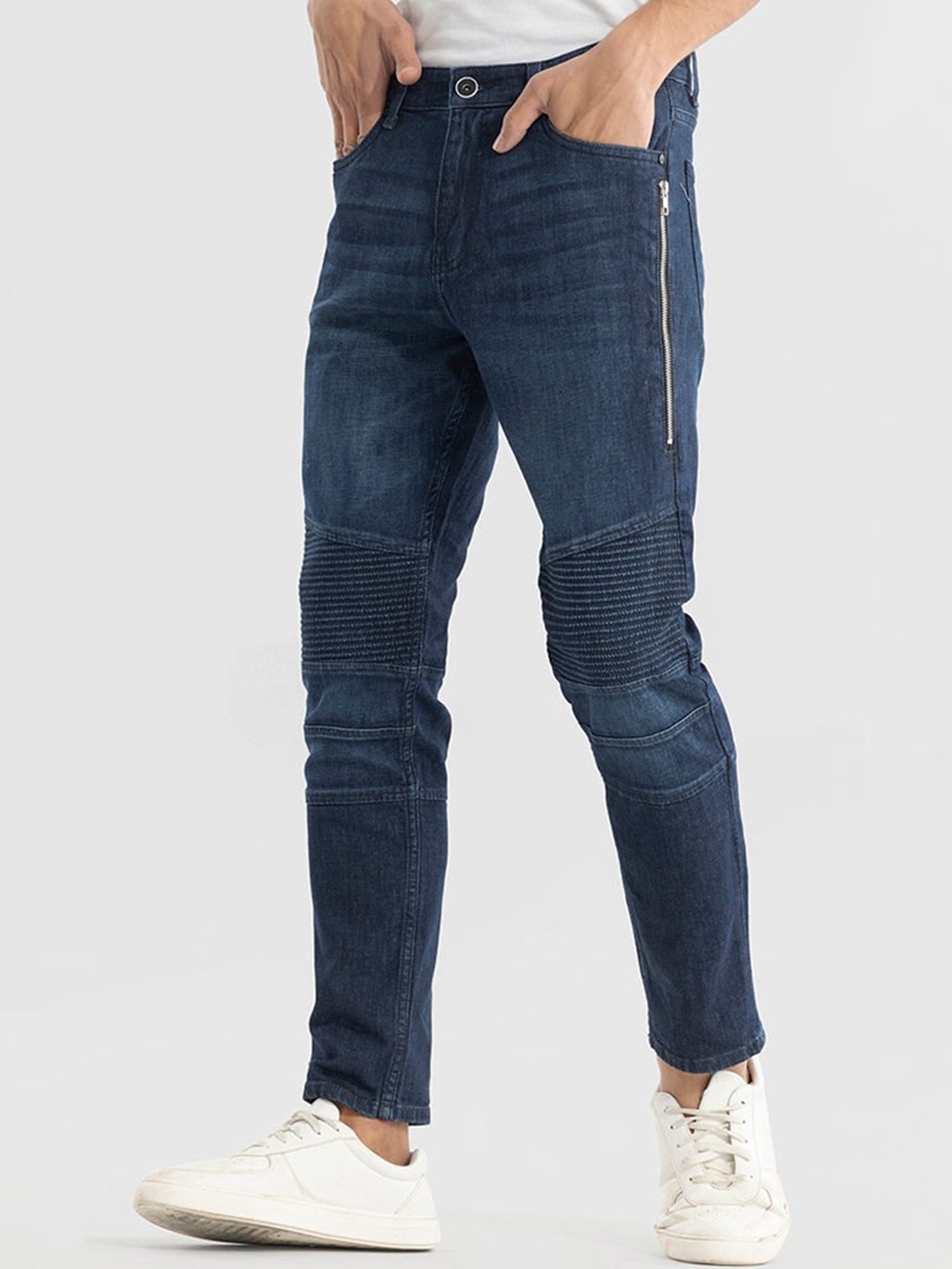 

Snitch Men Skinny Fit Light Fade Clean Look Stretchable Jeans, Blue