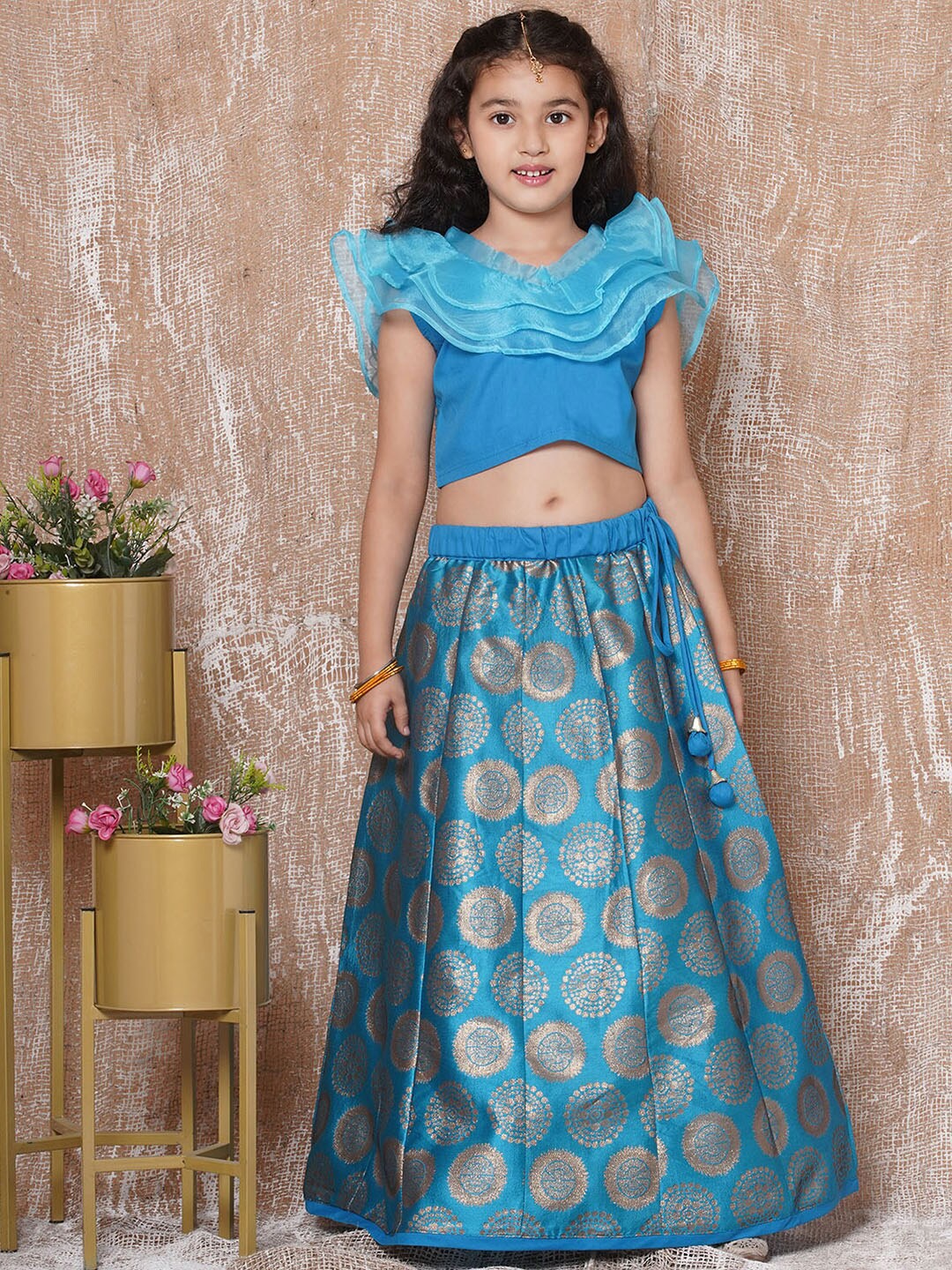 

Aj DEZInES Girls Ready to Wear Lehenga & Choli Set, Blue