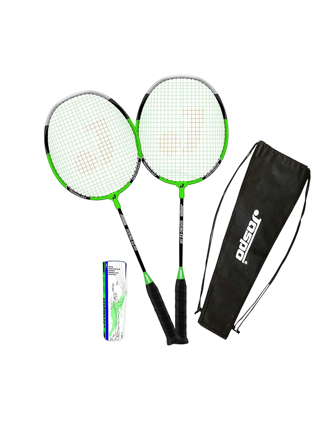 

Jaspo 2 Aluminium Badminton Racquet & Carry Bag, Green