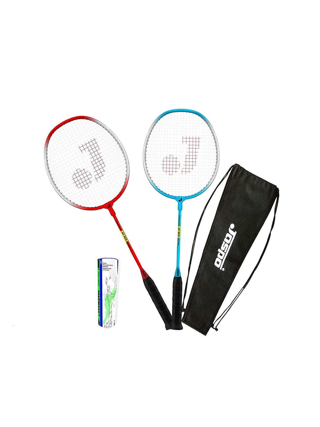 

Jaspo Gt 303 Set Of 2 Aluminium Badminton Racquet & Carry Bag, Red