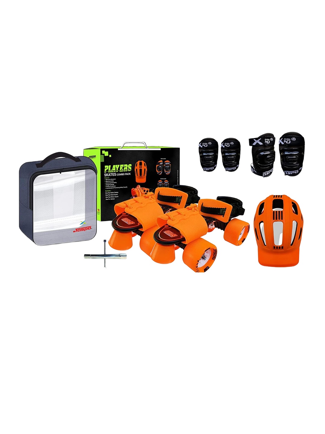

Jaspo Kids Cruiser Quad Adjustable Roller Skates Combo, Orange