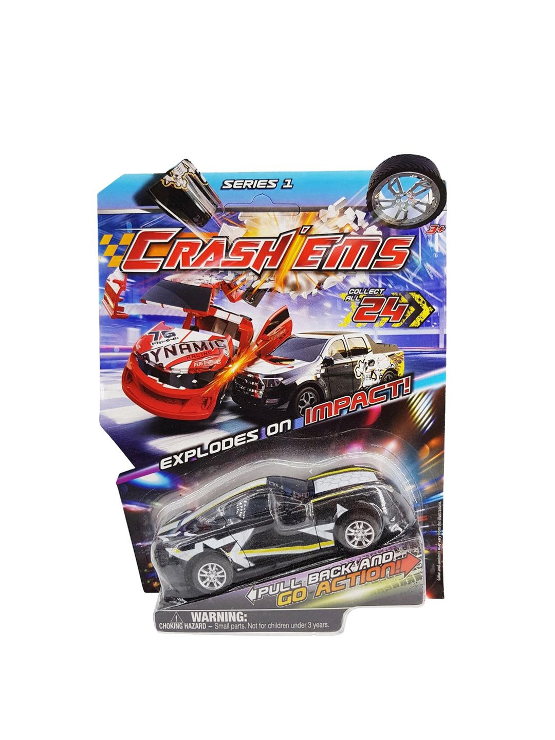 

Crash'Ems Kids Star Pull Back Car, Black