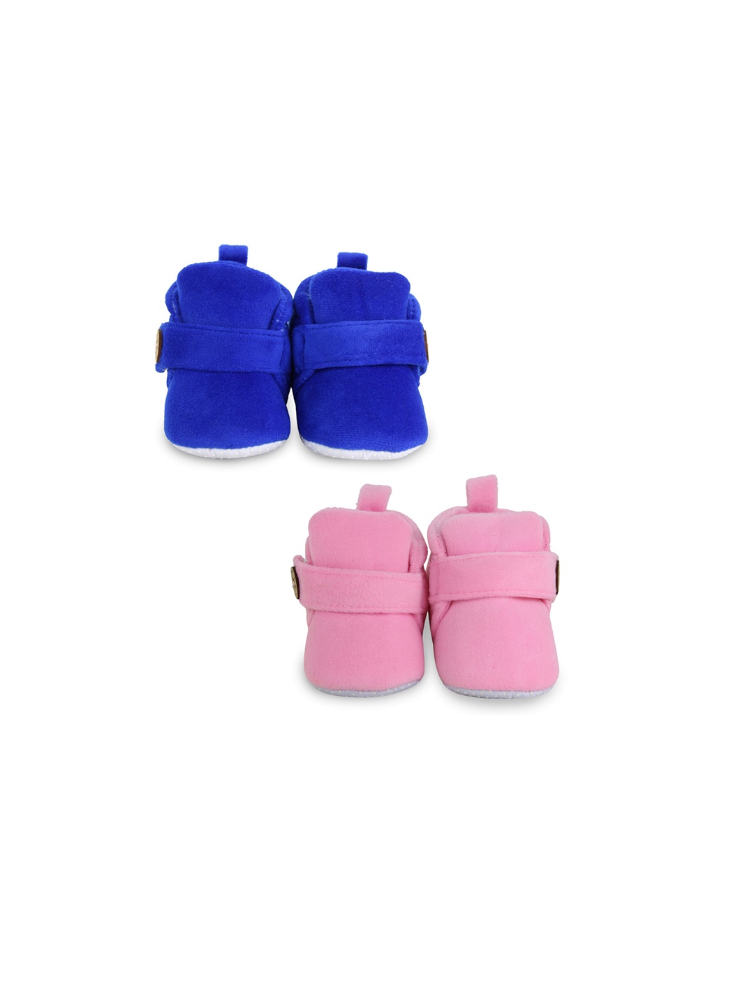 

BAESD Infants Set Of 2 Anti-Skid Sole Velvet Booties, Blue