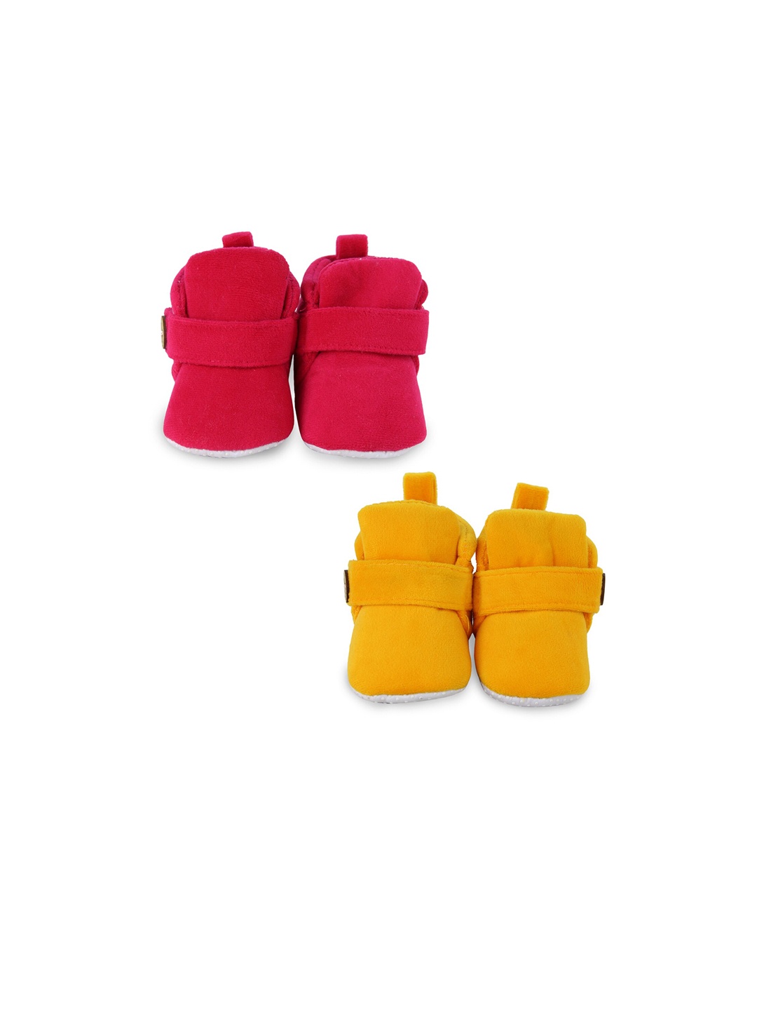 

BAESD Infants Set Of 2 Anti-Skid Sole Velvet Booties, Pink