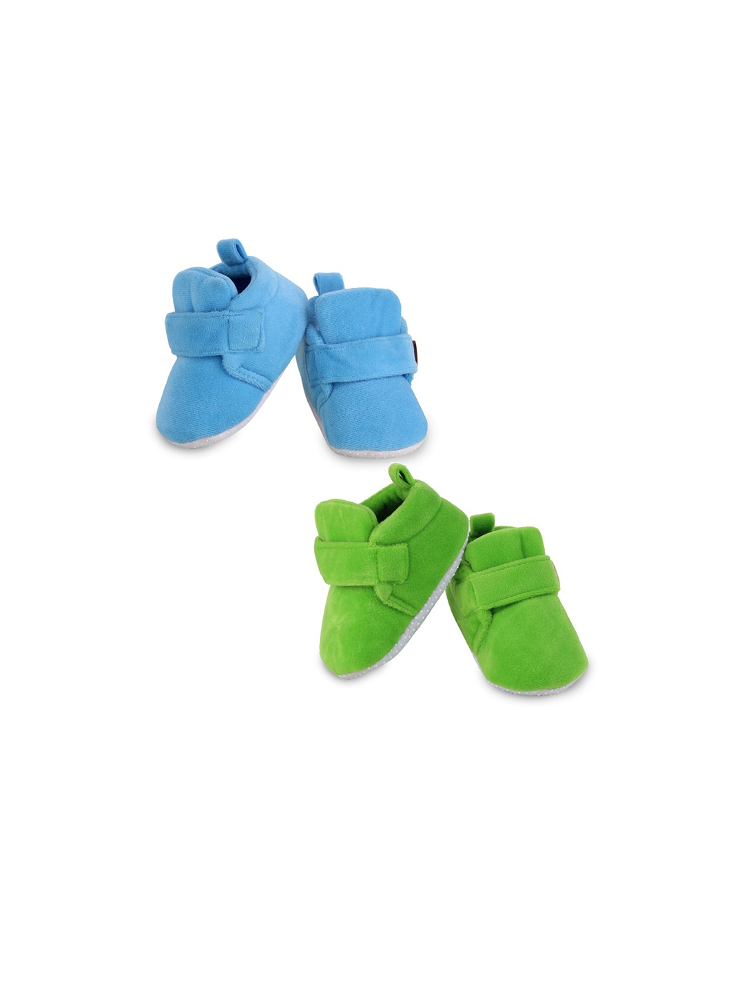 

BAESD Infants Set Of 2 Anti-Skid Sole Velvet Booties, Blue