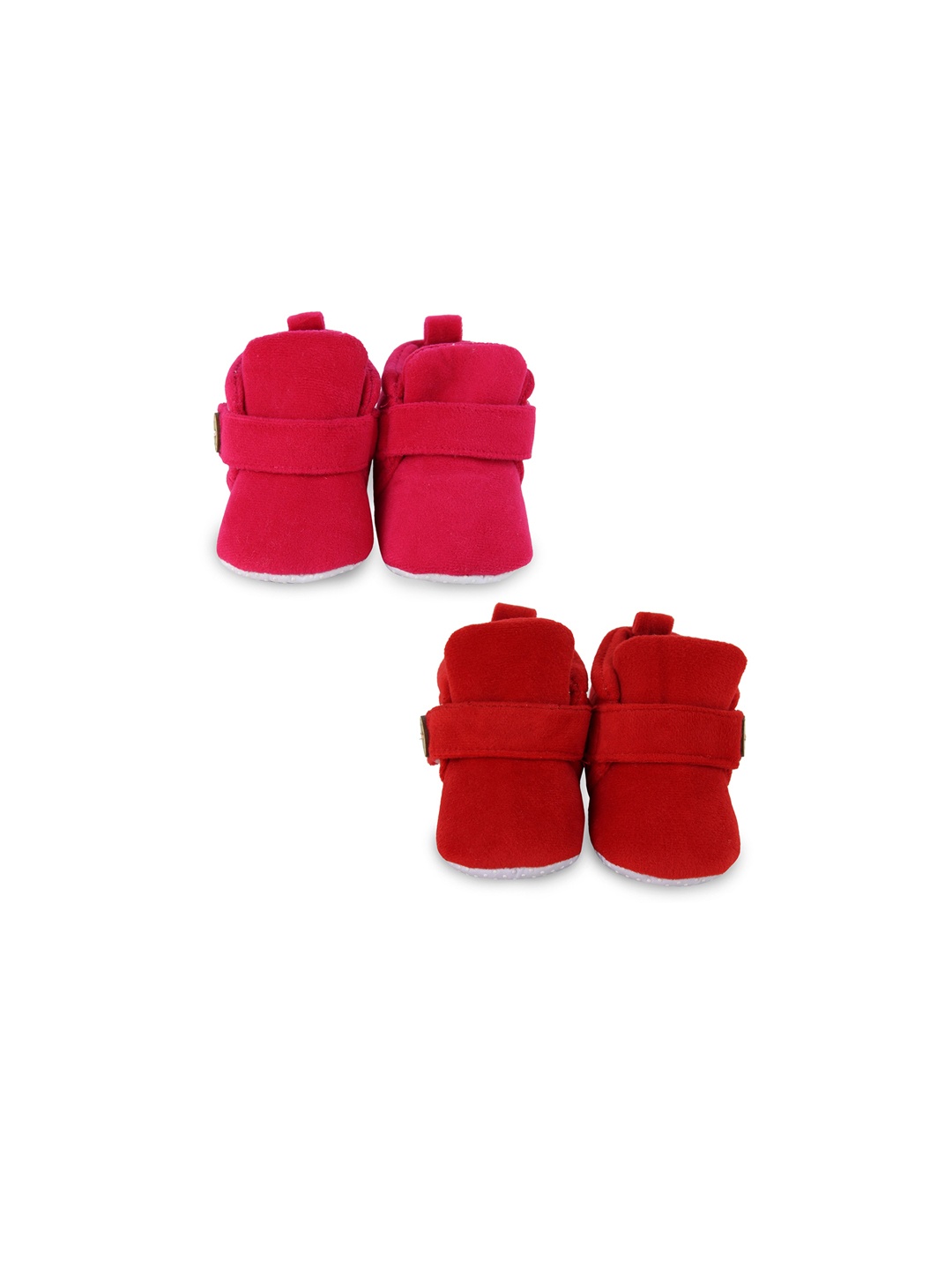 

BAESD Infants Set Of 2 Anti-Skid Velvet Booties, Pink