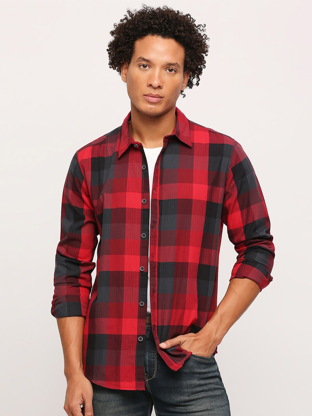 

Pepe Jeans Checked Cotton Casual Shirt, Red