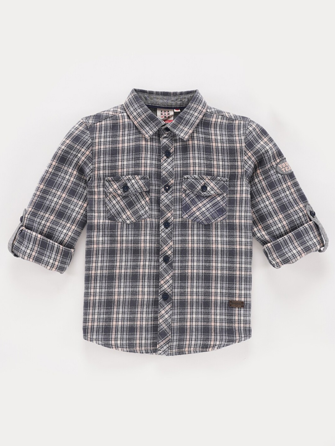 

Ed-a-Mamma Boys Tartan Checked Cotton Casual Shirt, Green