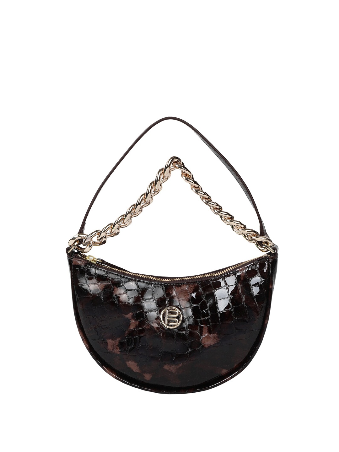 

BAGATT Barletta Textured Half Moon Shaped Handheld Bag, Brown