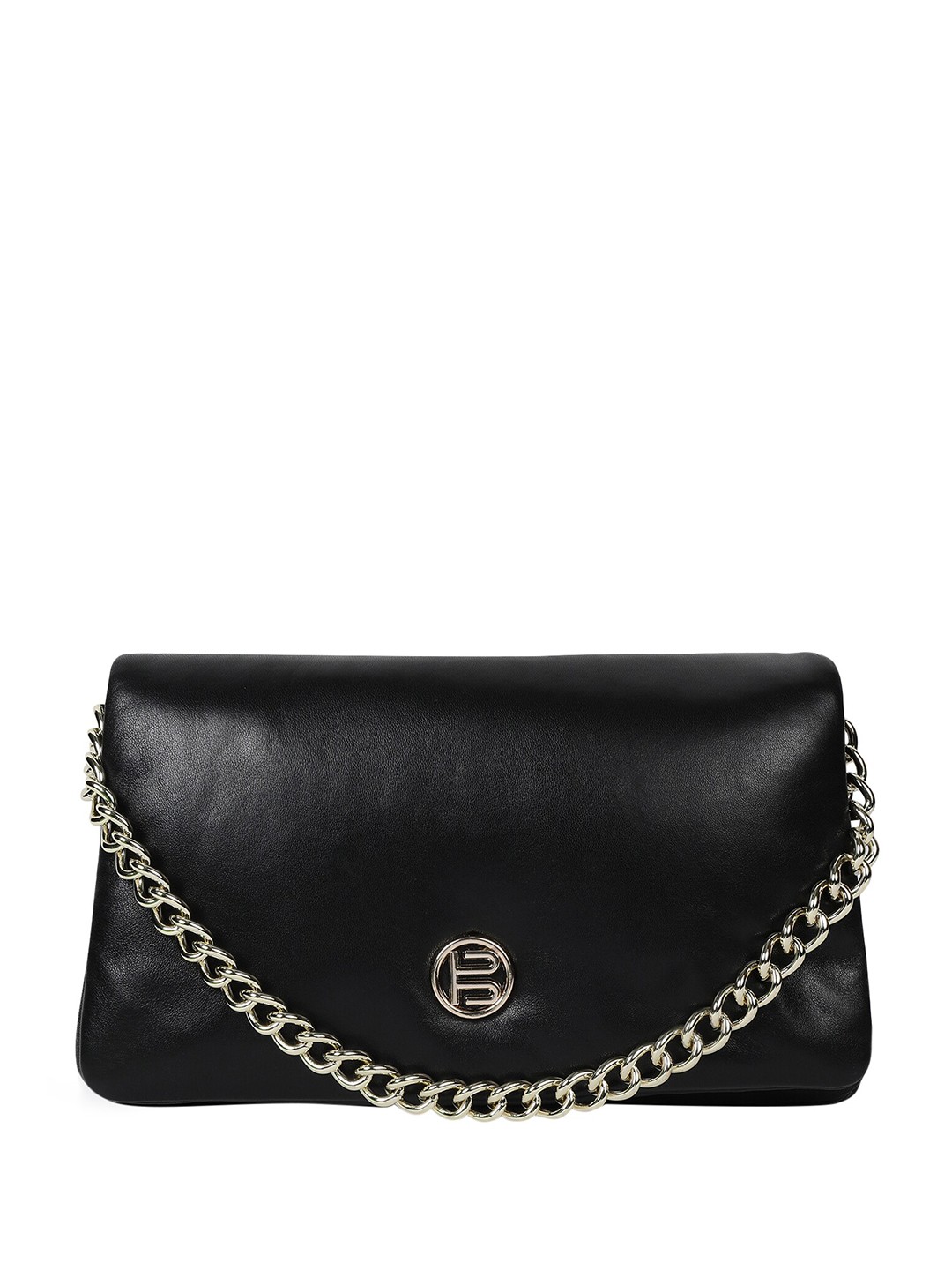 

BAGATT Cascina Leather Foldover Clutch, Black
