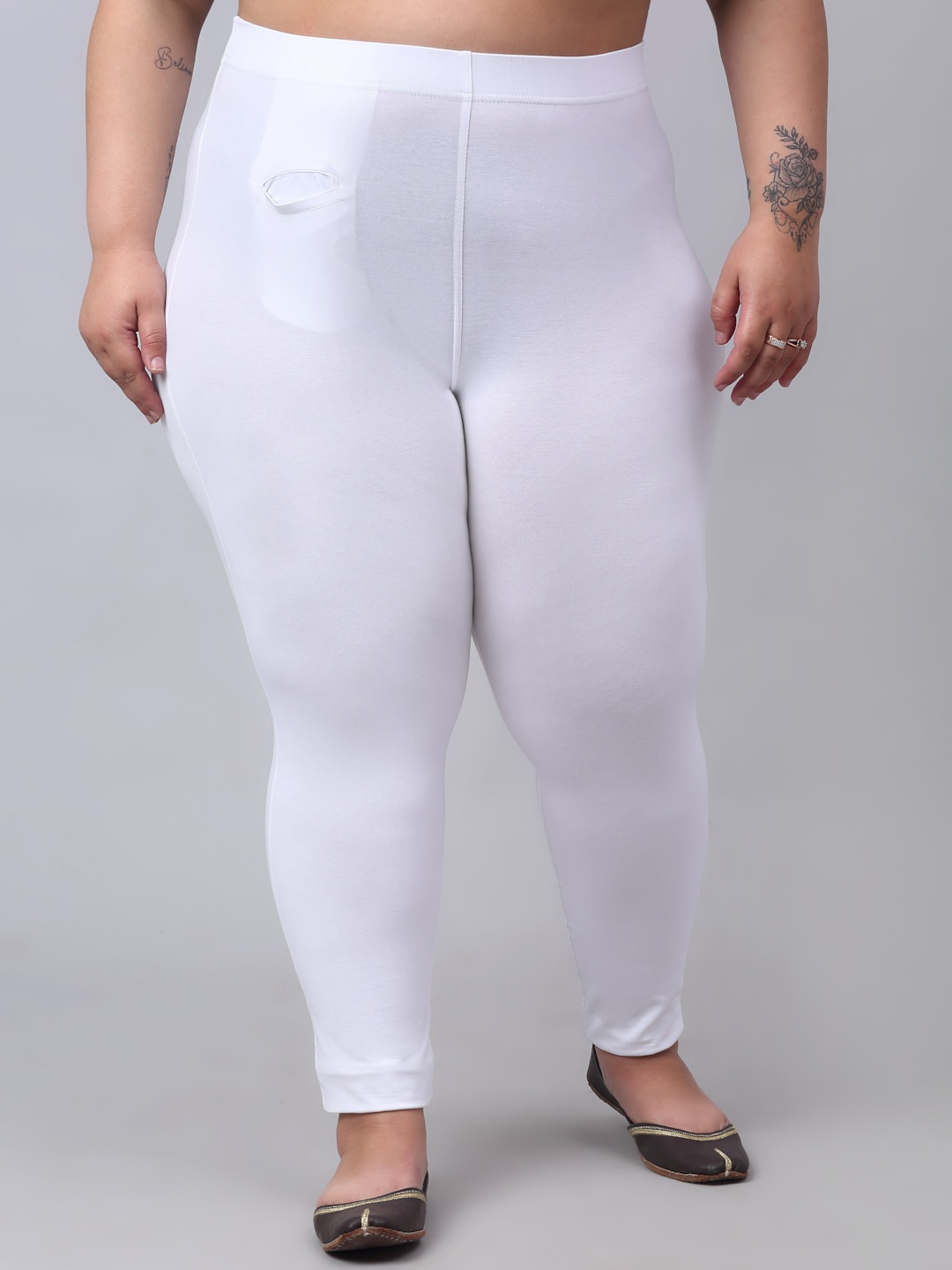 

Trend Level Women Plus Size Super Regular Fit Easy Wash Casual Trousers, White