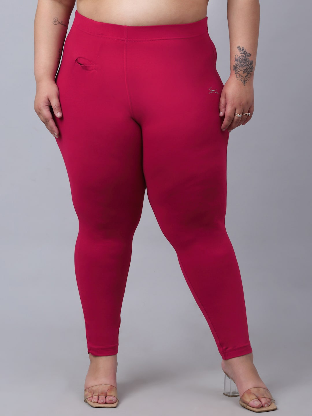 

Trend Level Women Plus Size Super Regular Fit Easy Wash Casual Trousers, Magenta