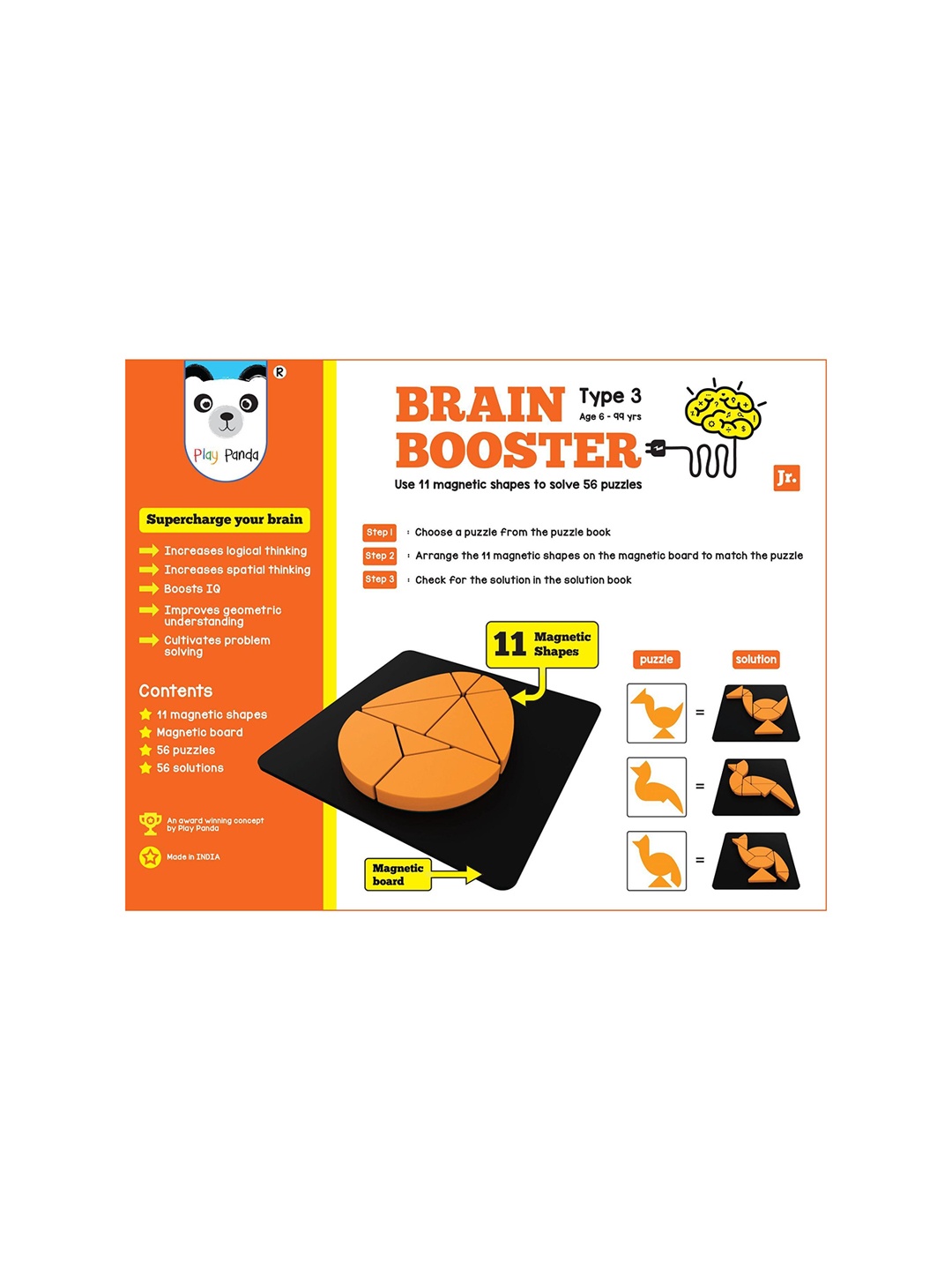 

Play Panda Magnetic Brain Booster Learning & Development Toy, Orange