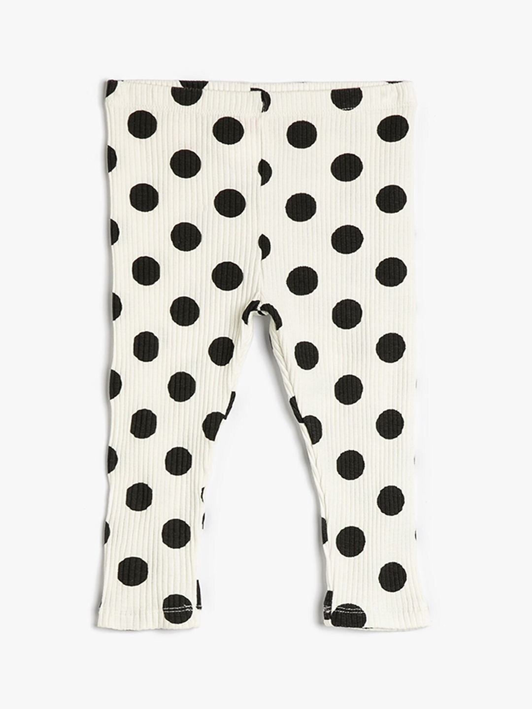 

Koton Infant Girls Polka Dots Printed Ankle Length Leggings, White
