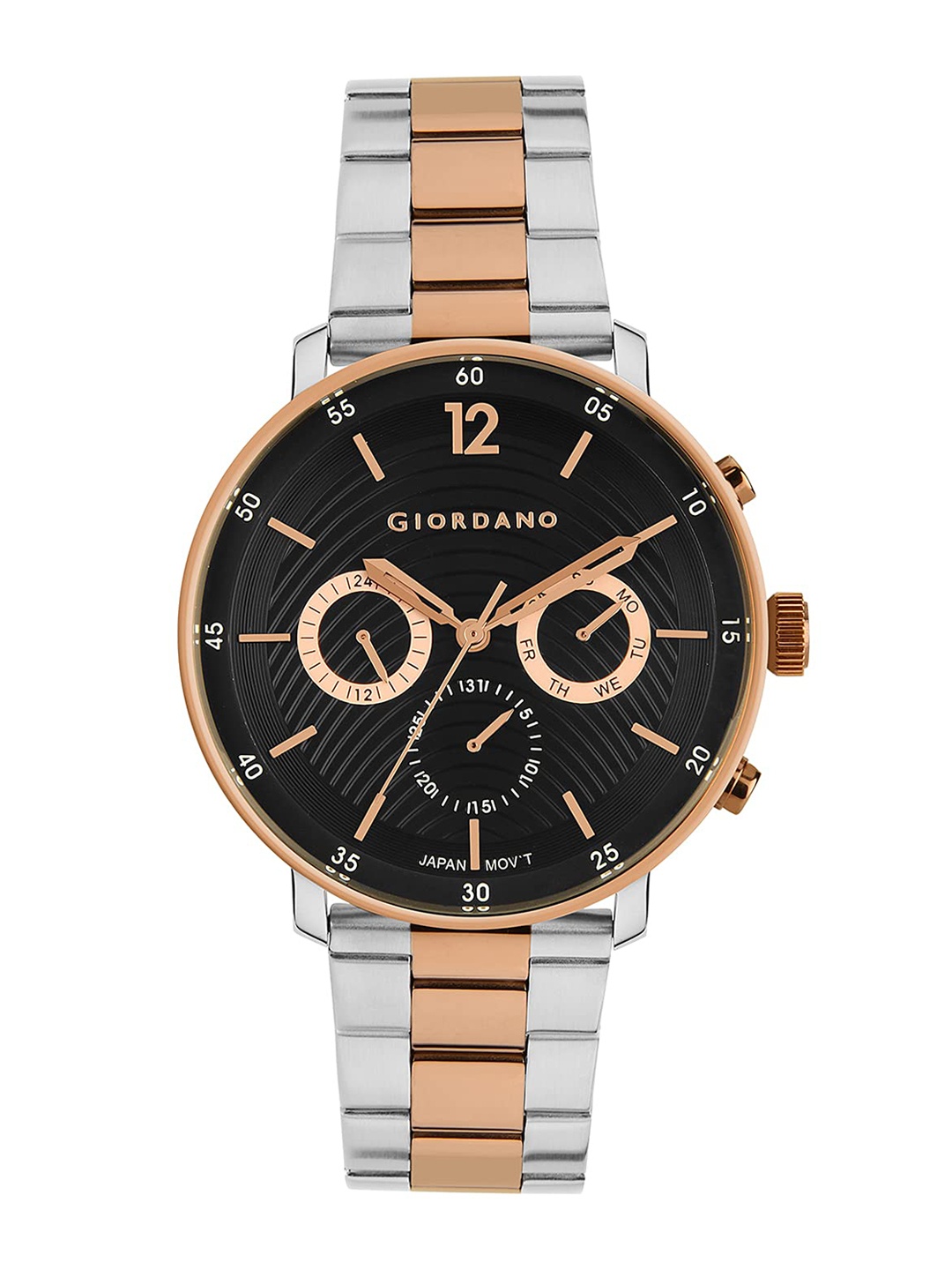 

GIORDANO Men Water Resistance Stainless Steel Analogue Watch GZ-50027-22, Black