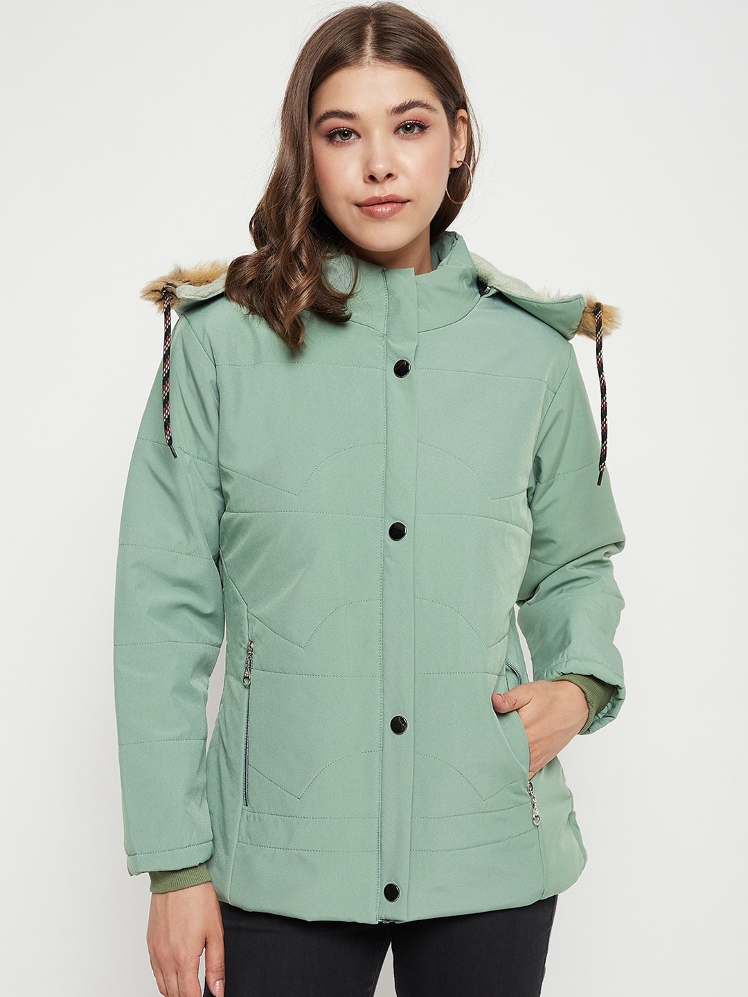 

BETTER THINK Hooded Lightweight Parka Jacket, Green