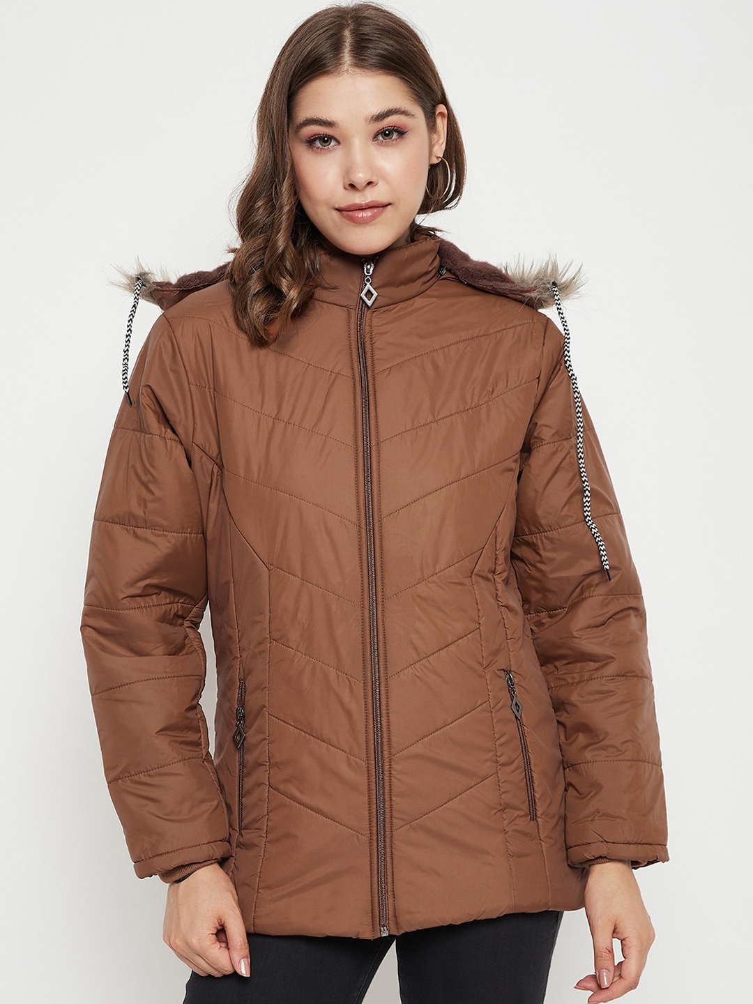 

BETTER THINK Hooded Lightweight Padded Jacket, Brown