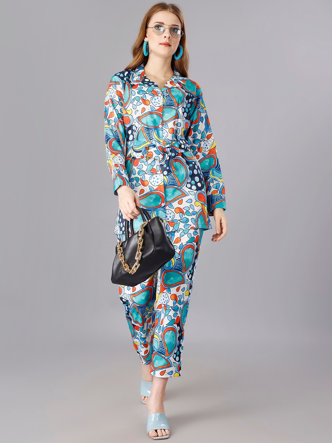 

UDBHAV TEXTILE Printed Shirt With Trousers, Blue