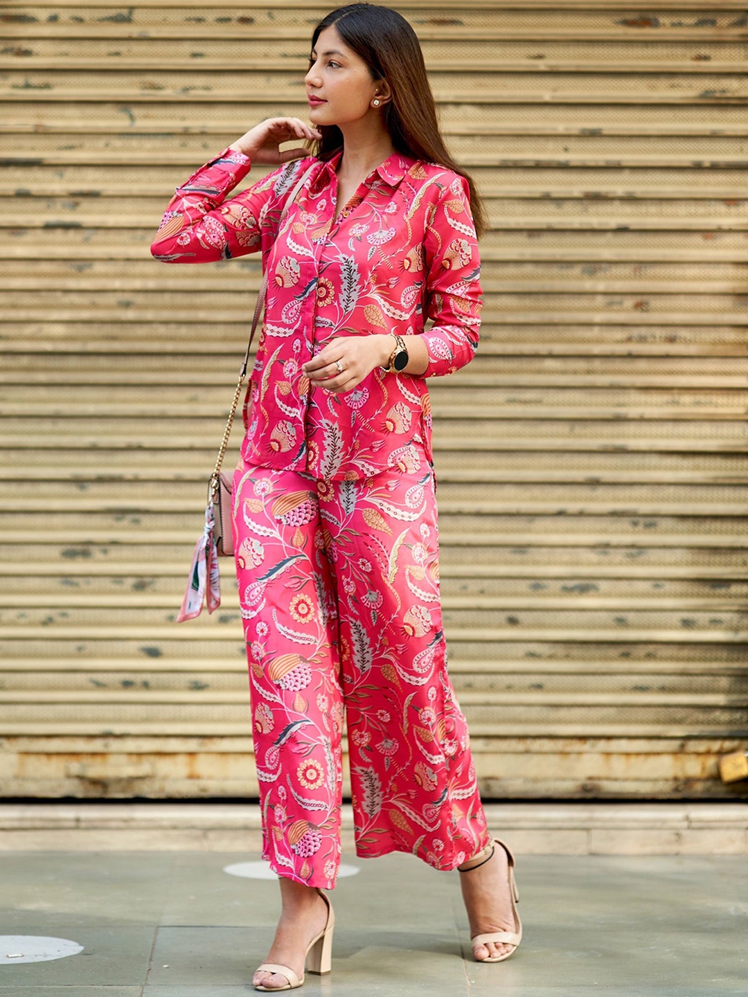 

UDBHAV TEXTILE Printed Shirt With Trousers, Pink