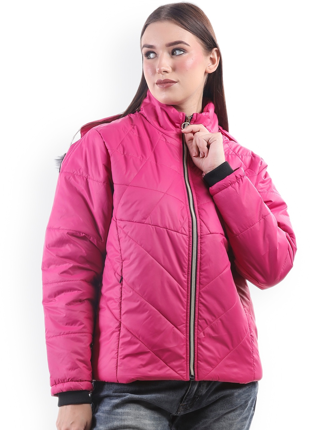 

BETTER THINK Hooded Lightweight Padded Jacket, Pink