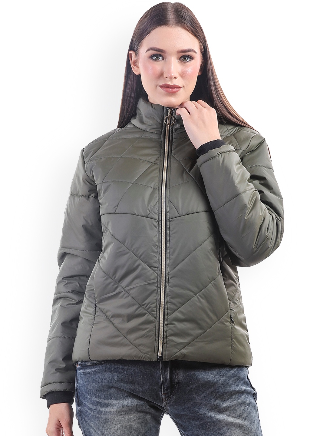 

BETTER THINK Mock Collar Lightweight Padded Jacket, Black