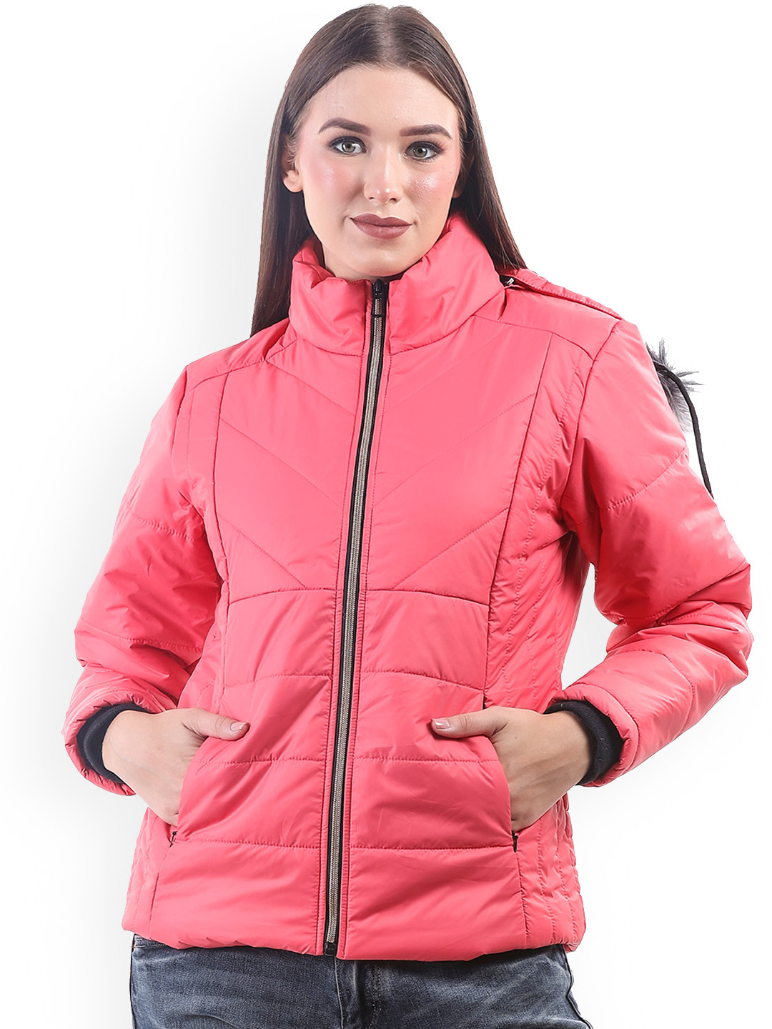 

BETTER THINK Hooded Lightweight Padded Jacket, Pink