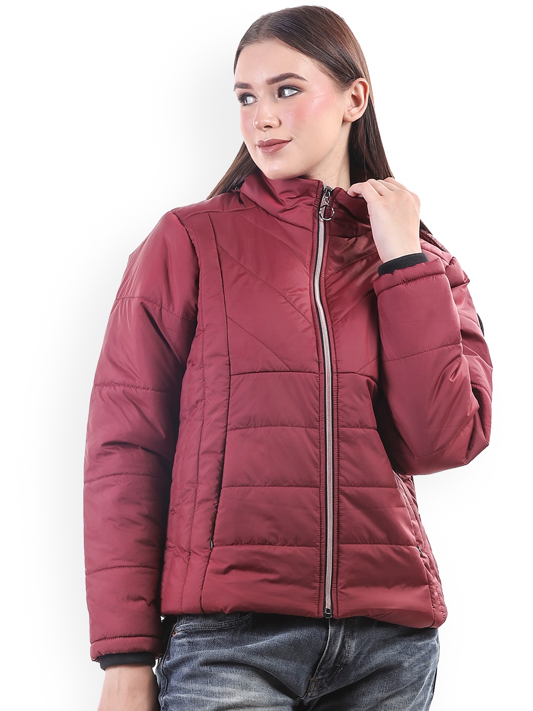 

BETTER THINK Hooded Lightweight Parka Jacket, Maroon