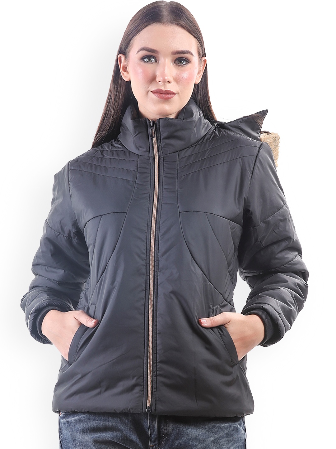 

BETTER THINK Hooded Lightweight Parka Jacket, Black