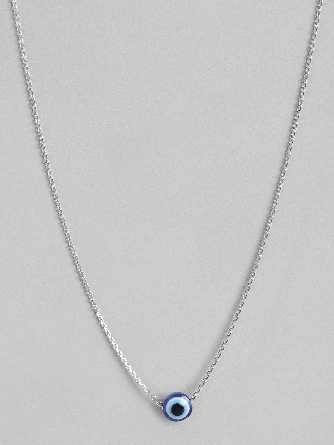 

Zavya 925 Sterling Silver Rhodium-Plated Evil Eye Necklace