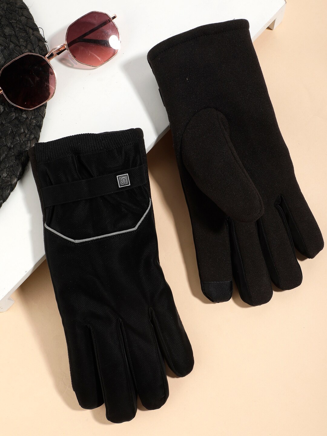 

ELLIS Men Windstorm Acrylic Riding Gloves, Black