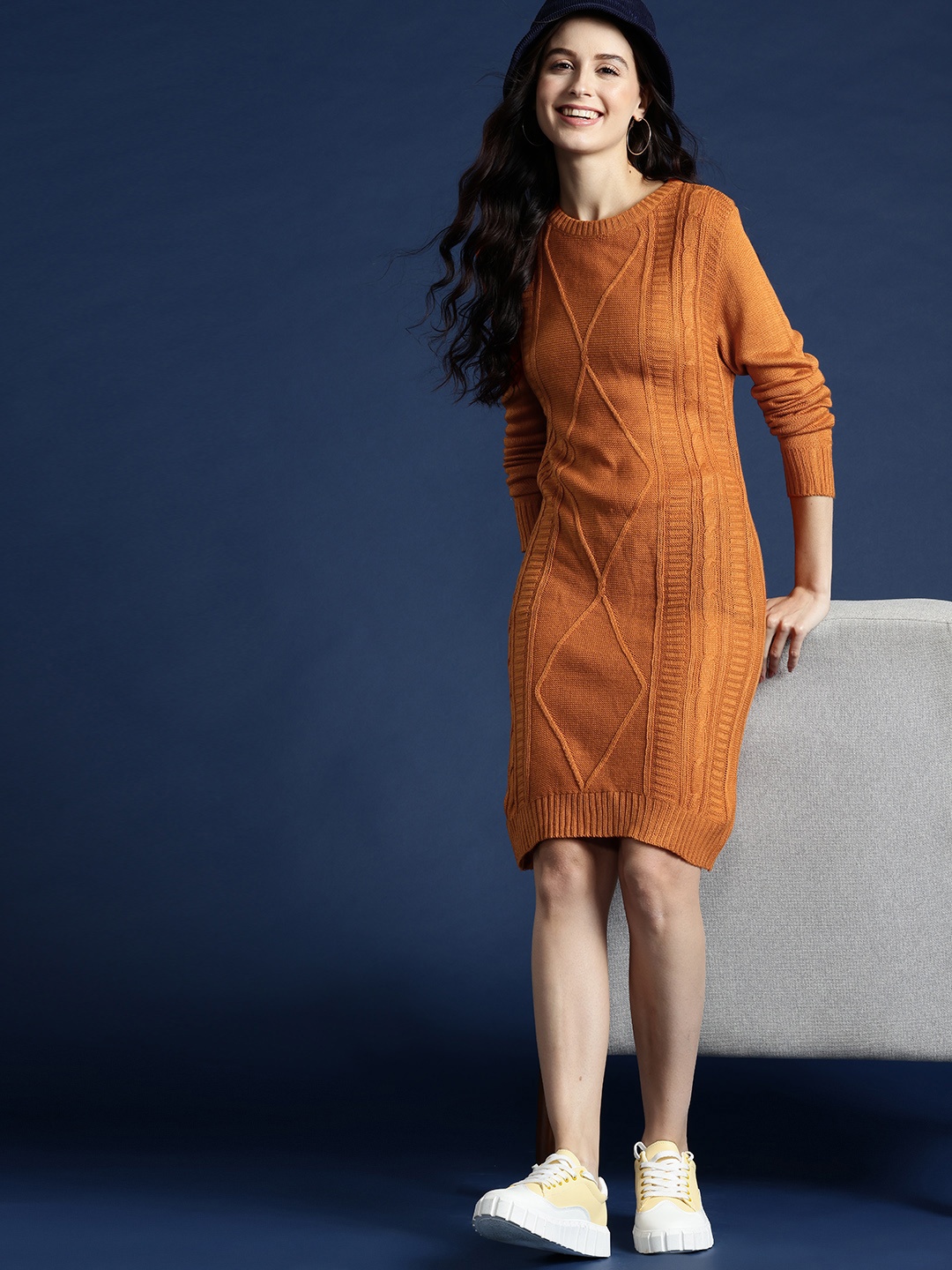 

Mast & Harbour Bodycon Sweater Dress, Mustard
