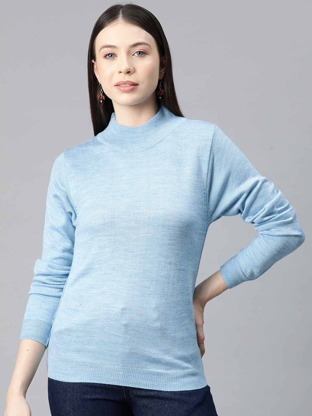 

Pierre Carlo Women Solid Acrylic Pullover Sweater, Blue