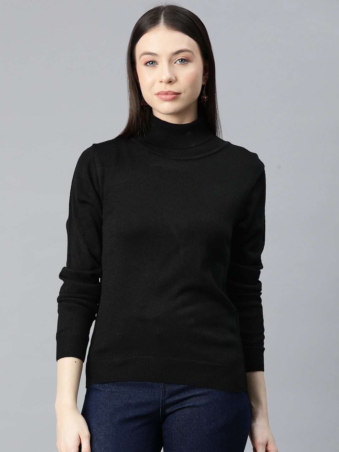 

Pierre Carlo Women Solid Acrylic Pullover Sweater, Black